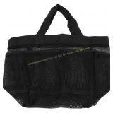 Mesh Beach Tote with Multipocket, Black