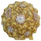 Bridal Round Bouquet: Artificial Roses (Gold)