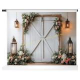 Kate Spring Backdrops White Barn Door 7x5ft