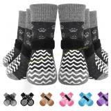 EXPAWLORER 6Pcs Anti Slip Dog Socks, Boots M-L