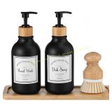 Zopeal 4 Pcs 16 oz Kitchen Soap Dispenser Set