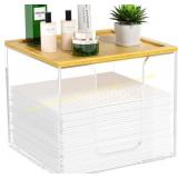 VITVITI Disposable Face Towel Box, Bamboo Lid