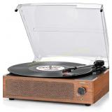 Vinyl Record Player with Speaker, 3-Speed