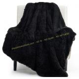 Bedsure Fluffy Black Throw Blanket 50x60