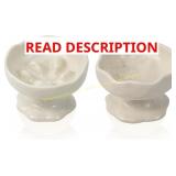 Ceramic Elevated Cat Bowl Set, Tilted Feeder