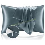 BEDELITE Satin Pillowcase with Zipper 2 Pack
