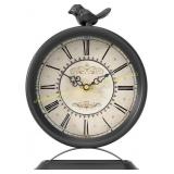 Vintage Table Clock with Bird - Mantel Clock