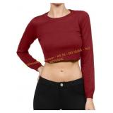 NE PEOPLE Womens Round Neck Crop Sweatshirt, size