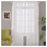 Gold Embroidery Sheer Curtains 52"x84"