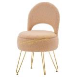 Ottoman Teddy Velvet Vanity Stool, 4 Legs