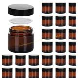 Hoa Kinh 24-Pack Amber Glass Jars, 2oz, small plas