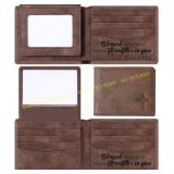 Sadnyy Christian Gifts Leather Wallet for Men Genu