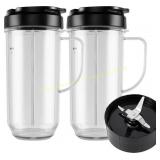 Magic Bullet 22oz Cups with Lid MB1001
