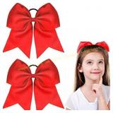 2 Packs Jumbo Cheer Bow 8" Red (Ponytail), mermaid