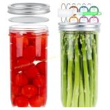 CARBLIN Wide Mouth Mason Jars 24 oz, 2 Pack