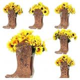 Cinnvoice 6 Pcs Cowboy Boots Centerpieces