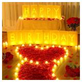 Tujoe Birthday LED Letters with Rose Petals