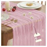 IVAPUPU 6Pcs Cheesecloth Table Runner 10ft