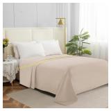 Elegant Comfort 1500 Flat Sheet Twin XL Cream