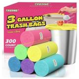 3 Gallon Trash Bags - 300 Count, Unscented