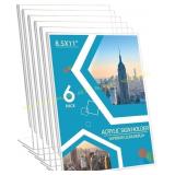 Acrylic Sign Holder 6-Pack 8.5x11 Slant Back