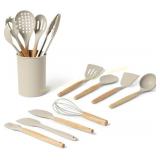 Amazon Basics Silicone Utensils Set, 14-Pc