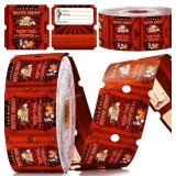 1000 Pcs Movie Raffle Tickets 2" x 2", golden ball