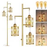 ROTTOGOON 68" Gold Floor Lamp, Farmhouse