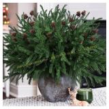 HyeFlora 14P Xmas Norfolk Pine Stems w/ Cones