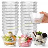 20 Pack Small Glass Bowls 10oz, Dot Pattern