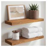 Homeforia 18" Golden Oak Shelf Set