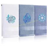 Tingjoo 3 Pcs Blue Mandala Hand Towels 14x29