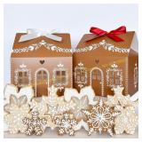 Gingerbread House Gift Boxes, 20 Pcs, White