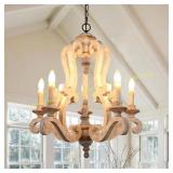 Buttrio Antique Farmhouse 5-Light Rustic Wooden Ca