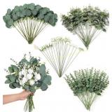 110 Pcs Mixed Eucalyptus Stems & Flowers Bulk