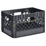3ct 24QT Heavy Duty Plastic Milk Crate, Stackable