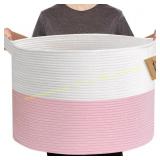 MEGASKET Pink Storage Baskets, 22x22x14