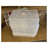 Plastic bins.