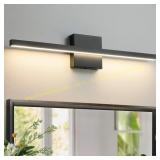 24 in. 1-Light Black LED Vanity Bar, Dimmable