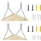 Fabric Wall Corner Shelf with Hooks (2 PCS)