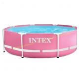 INTEX Round Metal Frame Pool 8ft x 30in pink