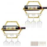 Wall Mounted Wine Bottle Rack, Stemware Holder