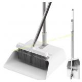 JOYMOOP White Broom & Dustpan Set