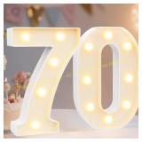 Pooqla LED Light Up Number Letters, 70 Sign
