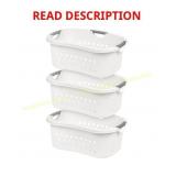 IRIS 50L Plastic Laundry Basket 3-Pack