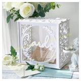 OurWarm White Wedding Card Box with Window