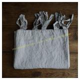 Silver Stone Linen Curtain Panel with Ties and pil