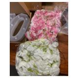 2 ct white and pink fake flowers