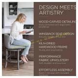 Maven Lane Hugo Counter Stool, Oak & Grey