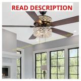 Gracie Grand 52 in. Silver LED Ceiling Fan